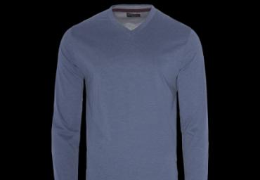 Long sleeve T-shirt with double layer neck. - MLT 69HEINRICHXL