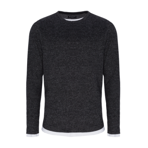 Long sleeve T-shirt with mock layer. - MLT 15PROGBA