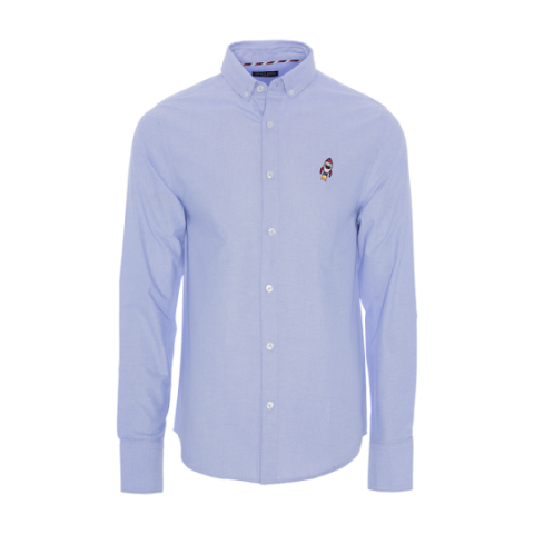 Long sleeve shirt with bird applique. - MSH 69CLAUDIAN
