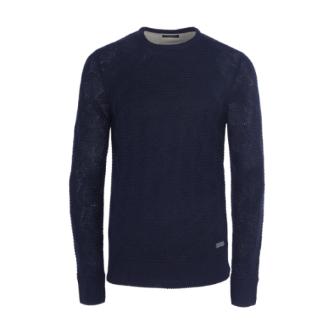 Crew neck jacquard jumper. - MK 273SPECTRA