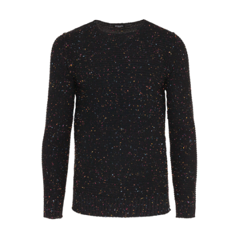 Crew neck jumper with all over rib nepp detail. - MK 162ISOTOPE