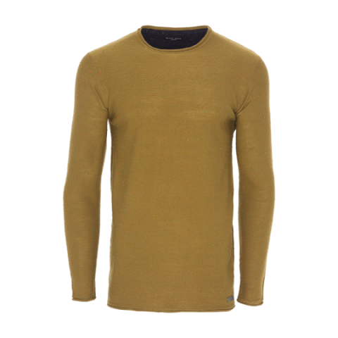 Crew neck jumper with nepp detail. - MK 162COMPOUND