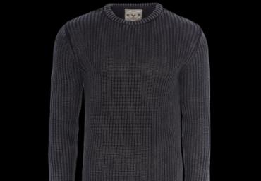 Crew neck ribbed washed jumper. - MK 230JURGUN