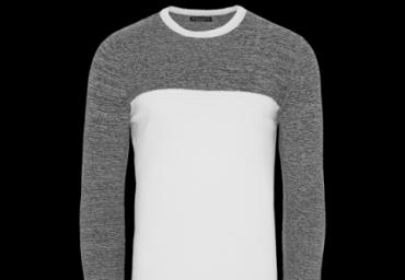 Knitted paneled crew neck jumper. - MK 230JEMISON