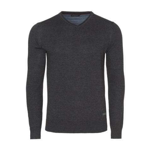 V neck basic jumper. - MK 230EUROPIUM