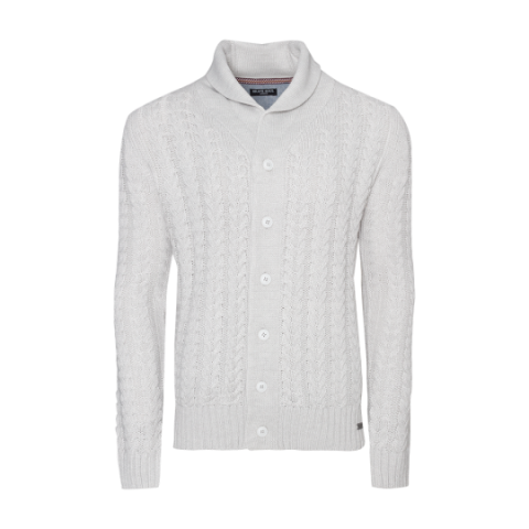 Shawl collar cardigan with all over cable - MK 434SCHEMATIC