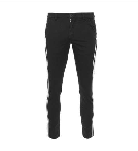 Stretch chino with striped tape at seam. - MTR RETRO