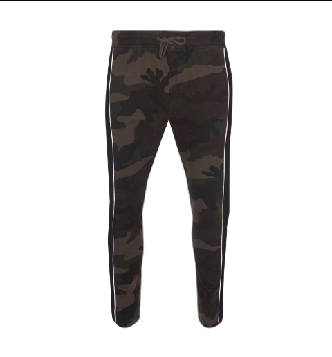 All over camo printed pant with black side panel. - MTR CUBAN