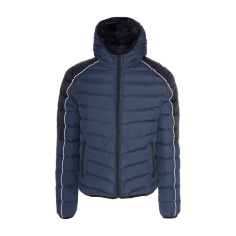 Hooded padded jacket with arms panels contrast. - MJK GEORGETOWN
