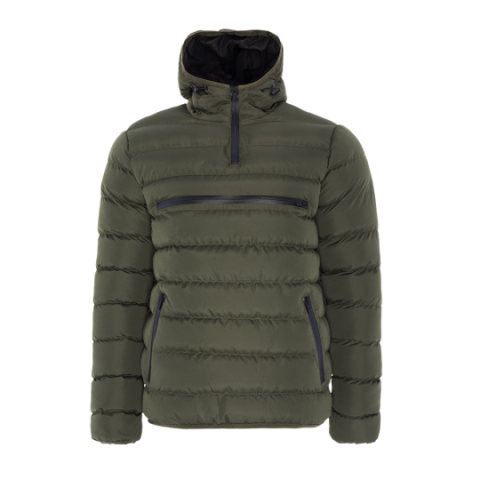 Hooded padded jacket with horizontal zip pocket. - MJK NAVIGATE1