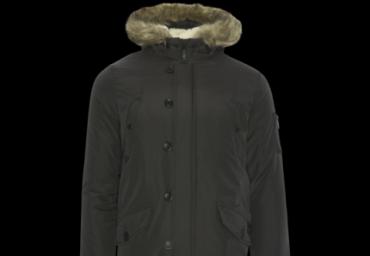 Hooded parka with fake fur trim. - MJK NOELBLACK