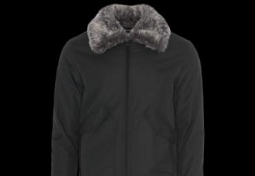 Padded bomber jacket with fur collar. - MJK AARON