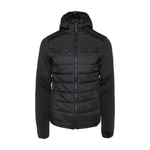 Padded jacket with hood, neoprene and mesh detail. - MJK ALFIE