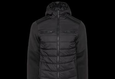Padded jacket with hood, neoprene and mesh detail. - MJK ALFIE