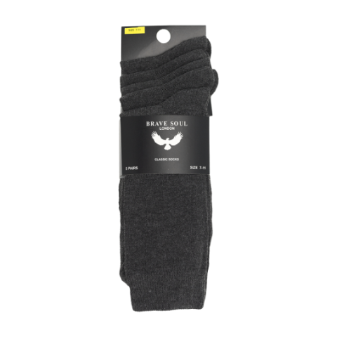 Solid colour socks (5 pcs. per pack) - MSX 450BOBGREYB