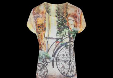 Short sleeve bike printed T-shirt with diamonds. - LTS 224OLDBIJDA