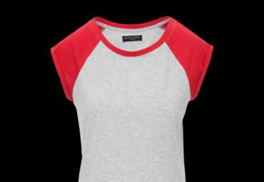 Short sleeve cropped T-shirt with contrast colour. - LTS 69DOLLY