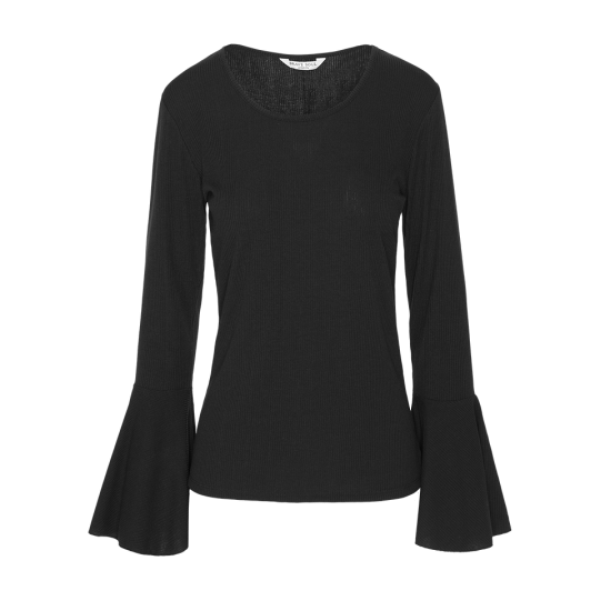 Flared sleeve ribbed top. - LLT 272CAREY
