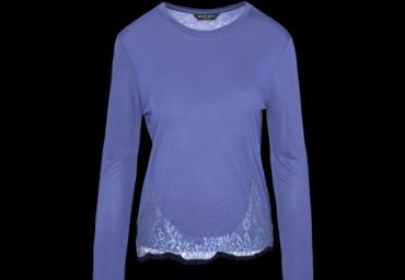 Long sleeve top with lace at hem. - LLT 414ELLA