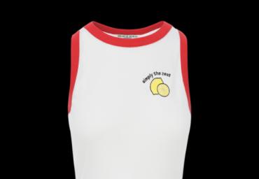 Cropped vest with contrast colour and applique. - LV 36LEMON