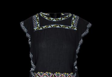 Embroidered top with frill at side - LV 432WEST