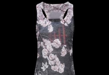 Floral printed vest with diamonds. - LV 224ALMONDJDA
