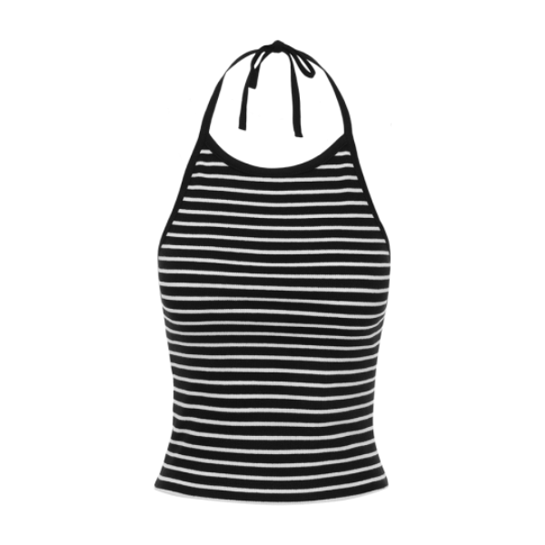 Halter neck striped vest . - LV 69SILVERPKA