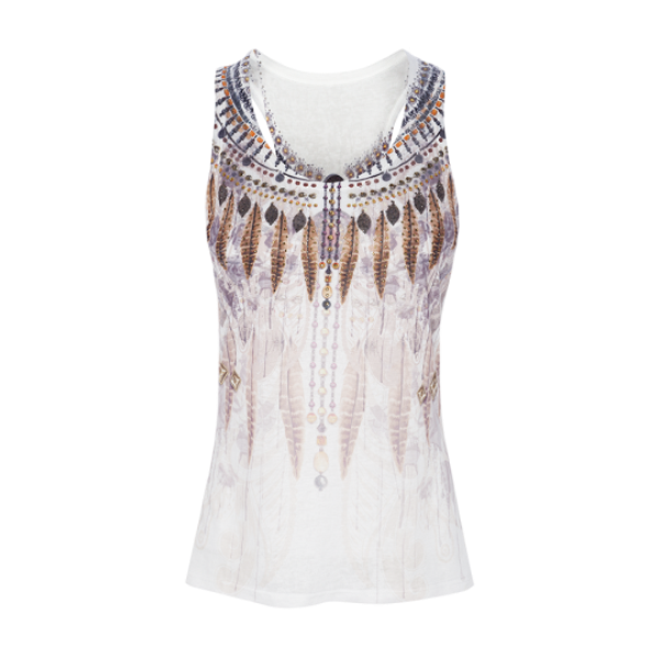 Printed vest with diamonds. - LV 224CATCHJDA