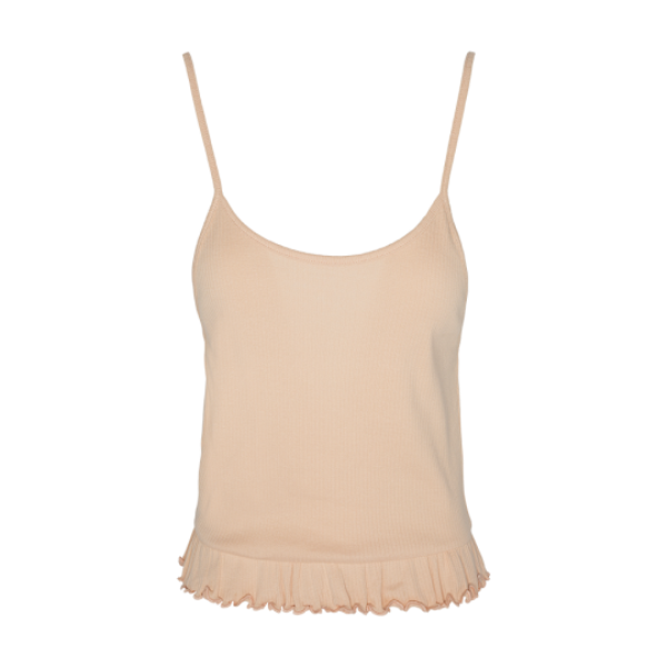 Strappy ribbed vest with frill at hem - LV 36ANITA