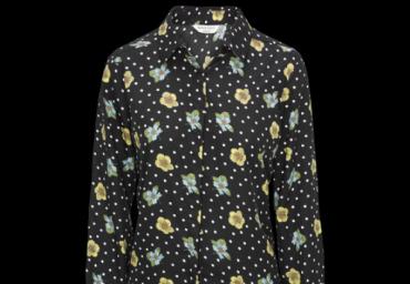 Long sleeve flower and spot printes shirt. - LSH 117FLORIST