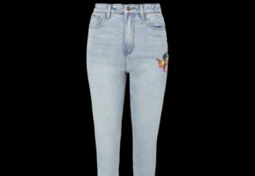 Jeans with floral embroidery. - LJN 499EMMA