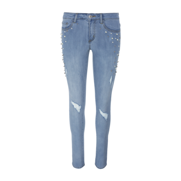 Jeans with pearl and silver balls. - LJN 398ZOEY