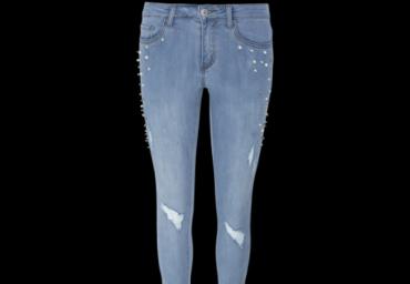 Jeans with pearl and silver balls. - LJN 398ZOEY