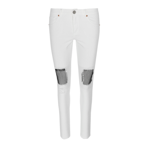 Skinny jean with detail at knee. - LJN 272FAITHWHT
