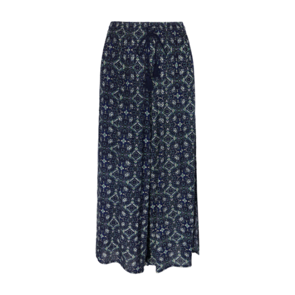 Cropped printed trouser. - LTRW 432PEACOCK