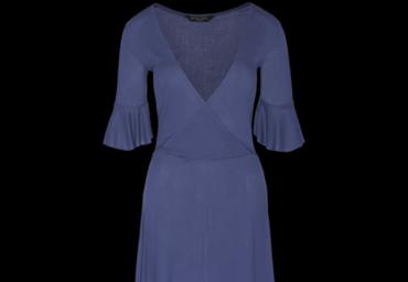 34 sleeve V neck ribbed dress. - LDRJ 414HOLLY