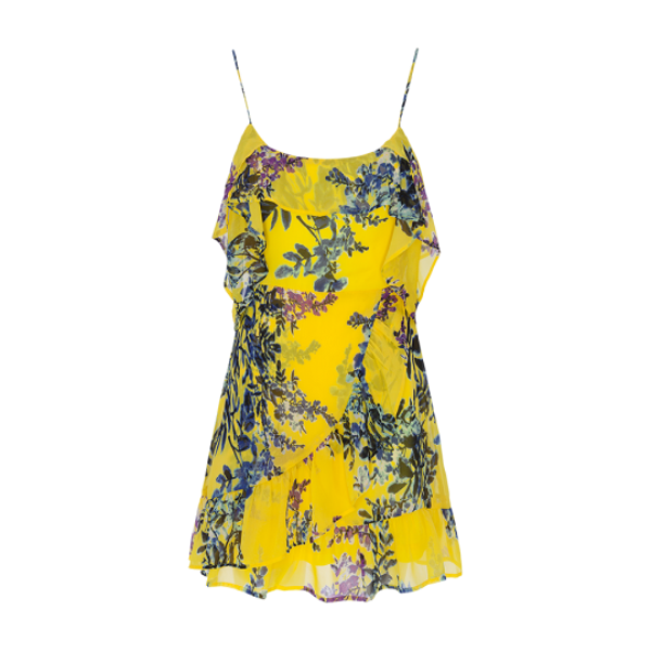 All over printed cold shoulder strappy dress. - LDRW 432BLUEBELL