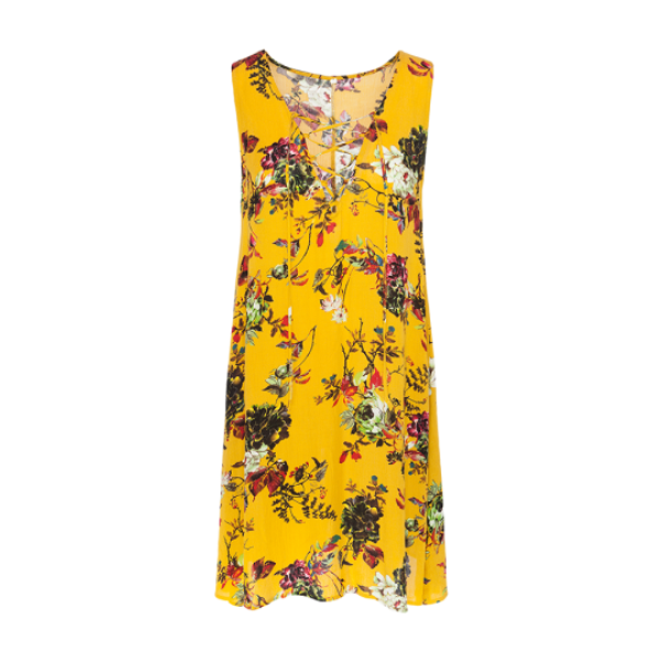 All over printed smock dress with cross over - LDRW 272HAYDEN