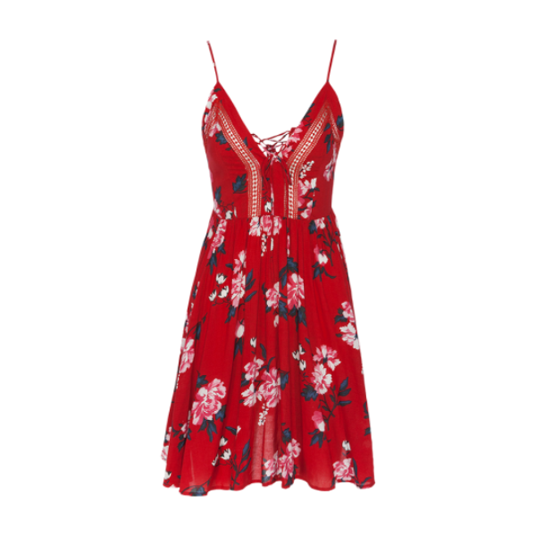 All over printed strappy woven dress. - LDRW 225LULA