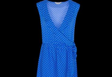 All over spot wrap dress with frill details - LDRW 432DOT