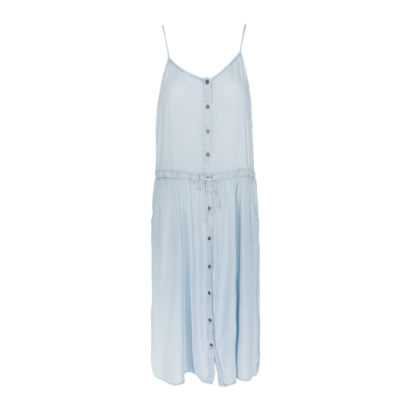 Button through strappy maxi dress with belt. - LDRW 335BECKY