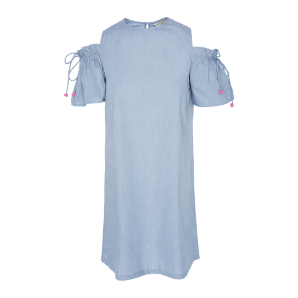 Cut off shoulder dress with drawstring detail - LDRW 432GLORIA