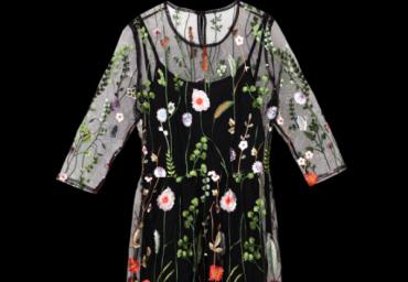 Double layer dress with embroidery. - LDRW 492KEW