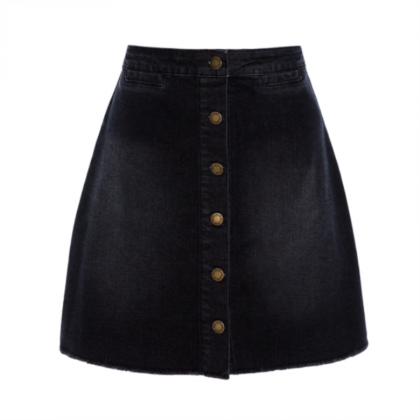 Button through denim skirt. - LSKD 340SIDNEYBL