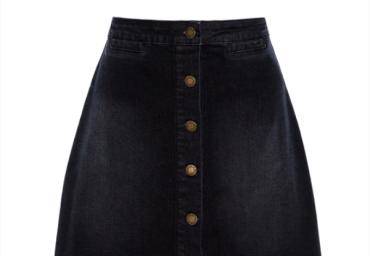 Button through denim skirt. - LSKD 340SIDNEYBL