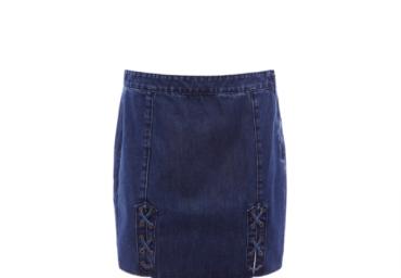 Denim skirt with tie up detail at sides. - LSKD 340CRISS