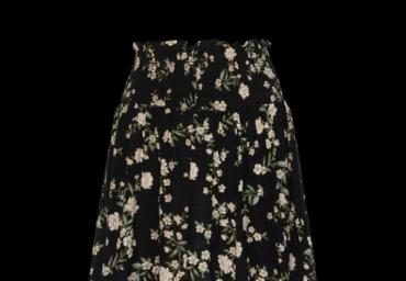 Shirred waist all over printed skirt - LSKW 432FRESIA