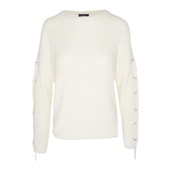 Jumper with eyelet and lace tie sleeve detail. - LK 250PUNK