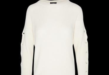 Jumper with eyelet and lace tie sleeve detail. - LK 250PUNK