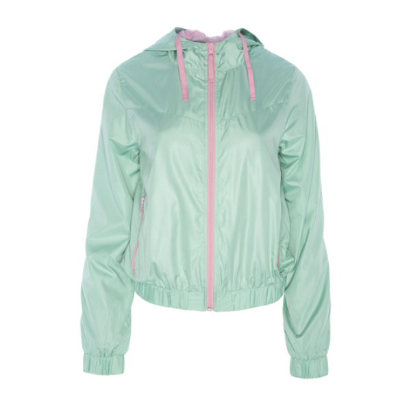 Hooded mac with contrast zipper. - LJK CUPIDS